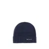 Kiton Ribbed Wool Beanie In Blue