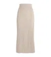 Kiton Wool-blend Shimmer Midi Skirt In Sand