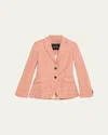 Kiton Wool-blend Single-breasted Blazer Jacket In Pink