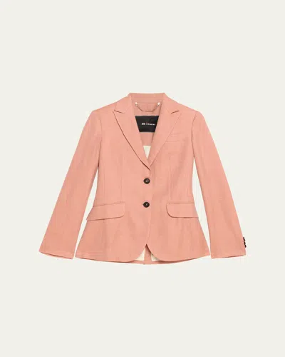 Kiton Wool-blend Single-breasted Blazer Jacket In Pink