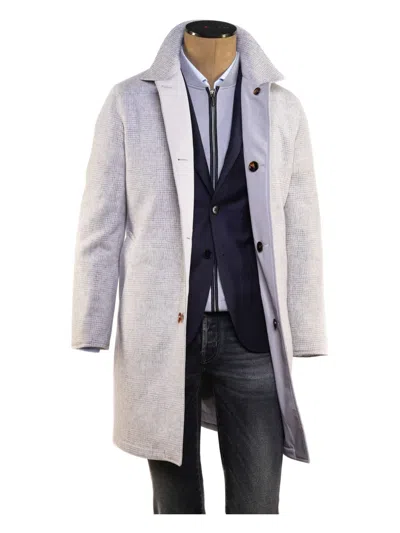 Kiton Wool-cashmere Blend Reversible Overcoat In Gray