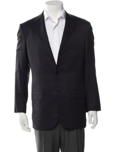 Pre-owned Kiton Wool Coat In Blue