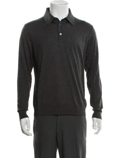 Pre-owned Kiton Wool Collar Polo Shirt In Green