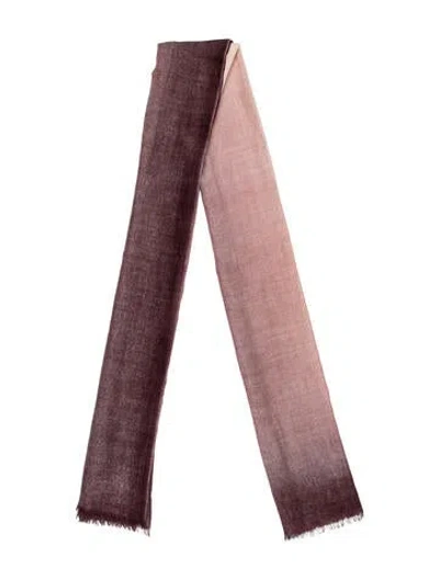 Pre-owned Kiton Wool Colorblock Pattern Shawl In Purple