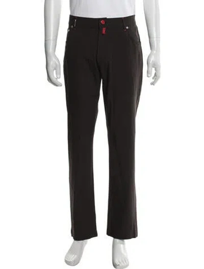 Pre-owned Kiton Wool Dress Pants In Brown