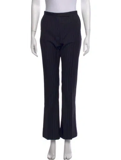 Pre-owned Kiton Wool Flared Pants In Blue