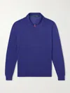 Kiton Wool Half-zip Sweater In Blue