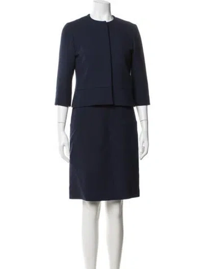 Pre-owned Kiton Wool Keyhole Accent Dress Set In Black