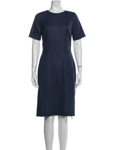Pre-owned Kiton Wool Knee-length Dress In Blue