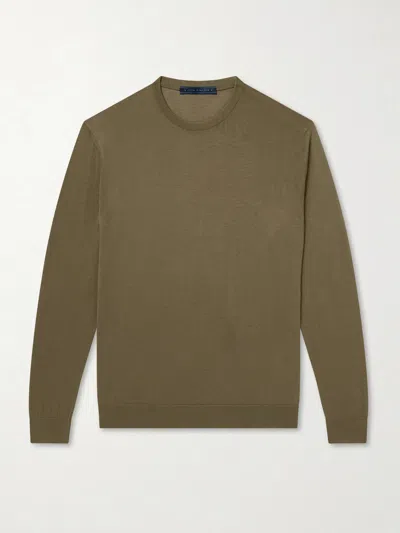 Kiton Wool Knit Sweater In Green