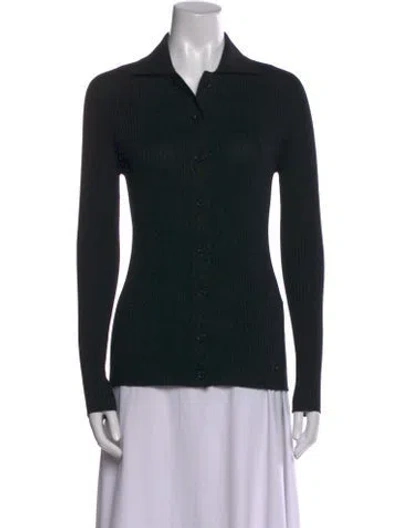 Pre-owned Kiton Wool Long Sleeve Polo In Black