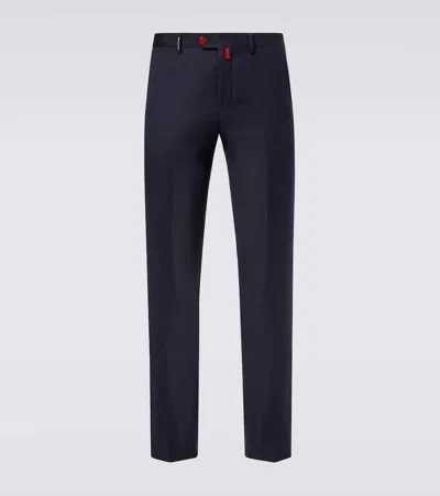 Kiton Wool Pants In Blue