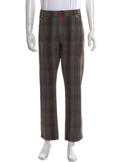 Pre-owned Kiton Wool Pants In Brown