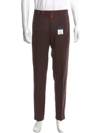 Pre-owned Kiton Wool Pants W/ Tags In Brown