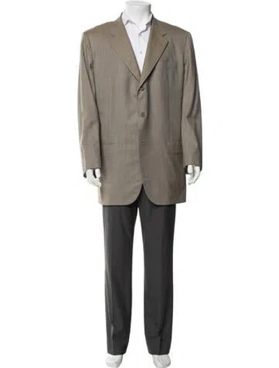 Pre-owned Kiton Wool Patterned Blazer In Neutrals