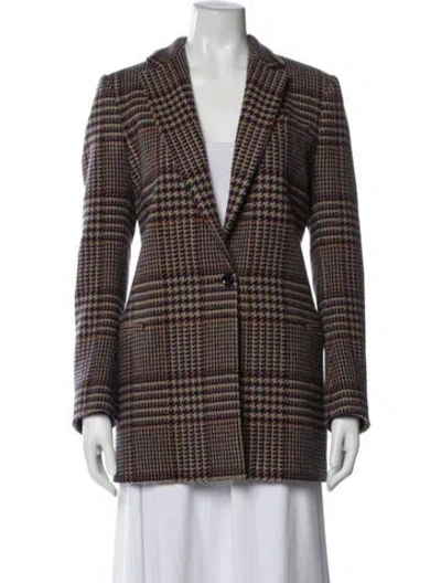 Pre-owned Kiton Wool Plaid Print Blazer In Blue