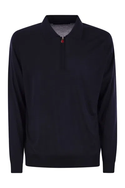 Kiton Pt01 Wool Polo Shirt In Gray