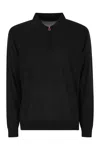 Kiton Men Wool Polo Shirt In Black