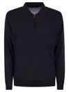 Kiton Men Wool Polo Shirt In Black