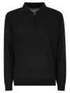 Kiton Men Wool Polo Shirt In Black