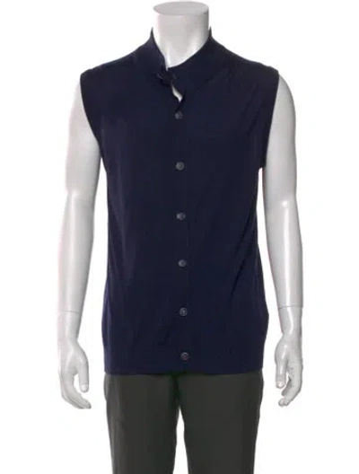 Pre-owned Kiton Wool Sleeveless Shirt In Blue