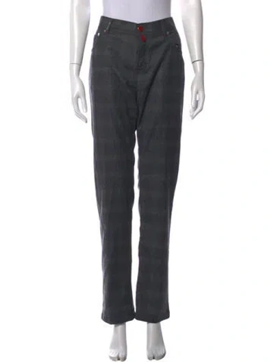 Pre-owned Kiton Wool Straight Leg Pants In Grey