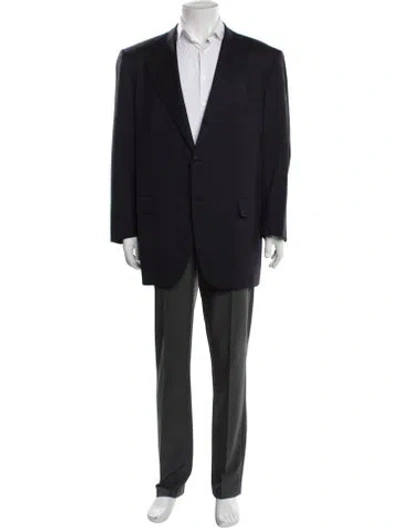 Pre-owned Kiton Wool Striped Blazer In Blue