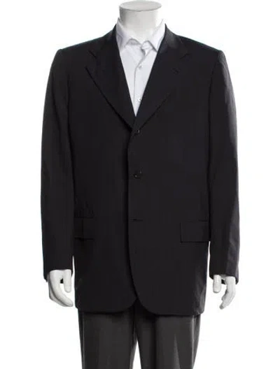 Pre-owned Kiton Wool Striped Blazer In Blue