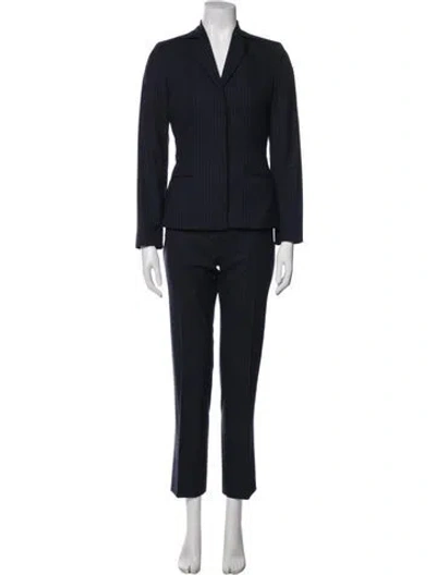 Pre-owned Kiton Wool Striped Pantsuit In Blue