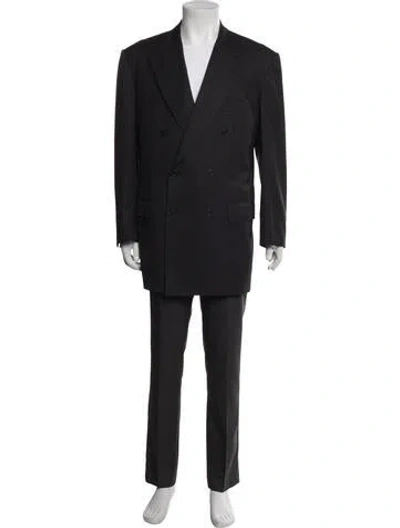 Pre-owned Kiton Wool Striped Suit In Grey