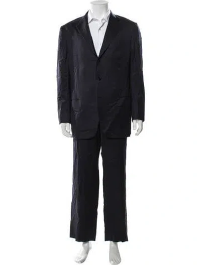 Pre-owned Kiton Wool Striped Two-piece Blazer In Blue