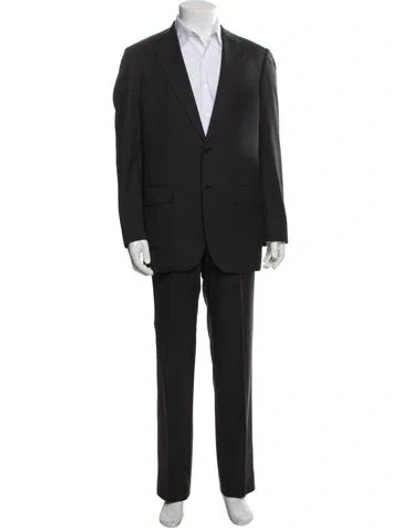 Pre-owned Kiton Wool Striped Two-piece Suit In Gray