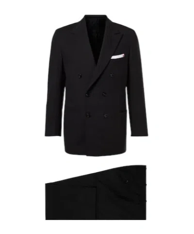 Kiton Wool Suit In Black