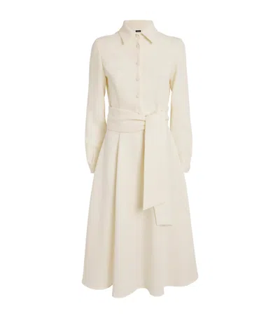 Kiton Wool Tailored Midi Dress In White