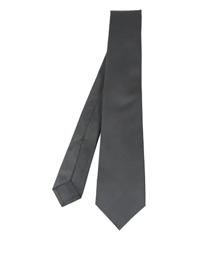 Kiton Wool Tie In Black