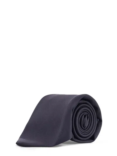 Kiton Wool Tie In Blue