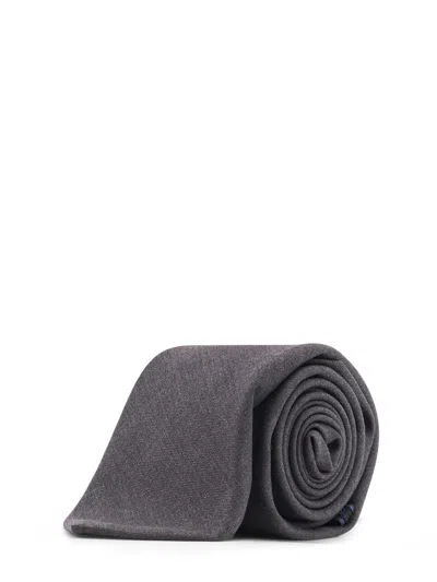 Kiton Wool Tie In Gray