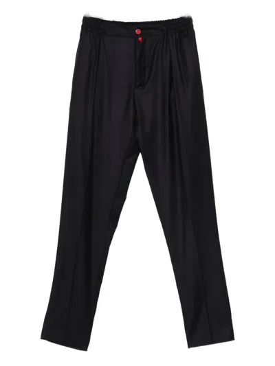 Kiton Wool Trousers In Blue