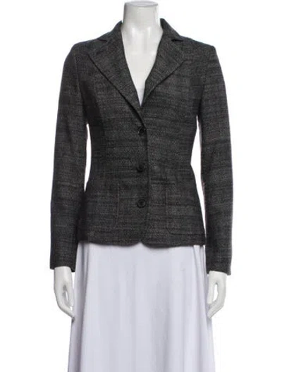 Pre-owned Kiton Wool Tweed Pattern Blazer In Brown