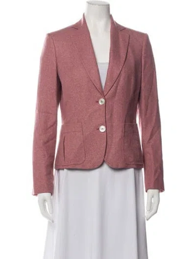 Pre-owned Kiton Wool Tweed Pattern Blazer In Pink