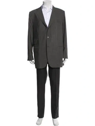 Pre-owned Kiton Wool Two-piece Blazer In Gray