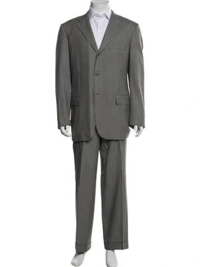 Pre-owned Kiton Wool Two-piece Blazer In Gray