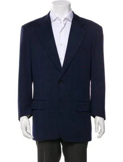 Pre-owned Kiton Wool Utility Jacket In Blue