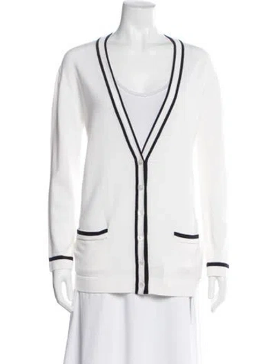Pre-owned Kiton Wool V-neck Sweater W/ Tags In White
