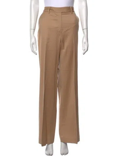 Pre-owned Kiton Wool Wide Leg Pants In Neutrals