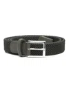 Kiton Leather Belt In Green