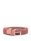 Kiton Woven Belt In Pink