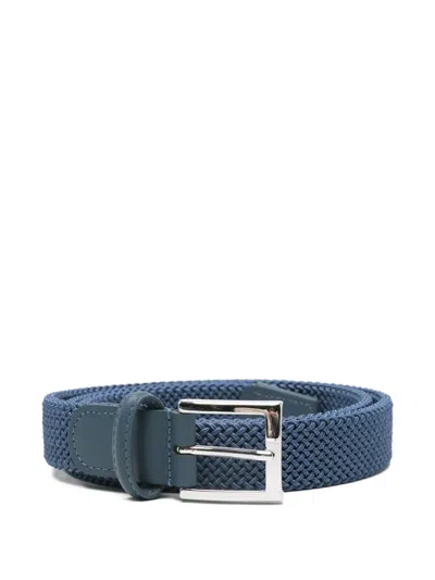 Kiton Woven Buckle Belt In Blue