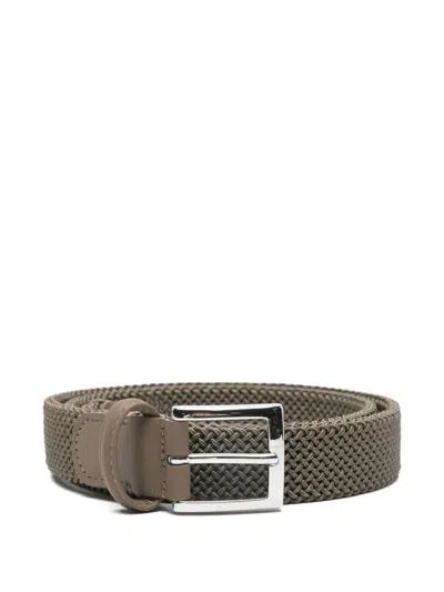 Kiton Woven Buckle Belt In Brown