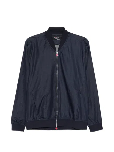 Kiton Zip Bomber Jacket In Blue